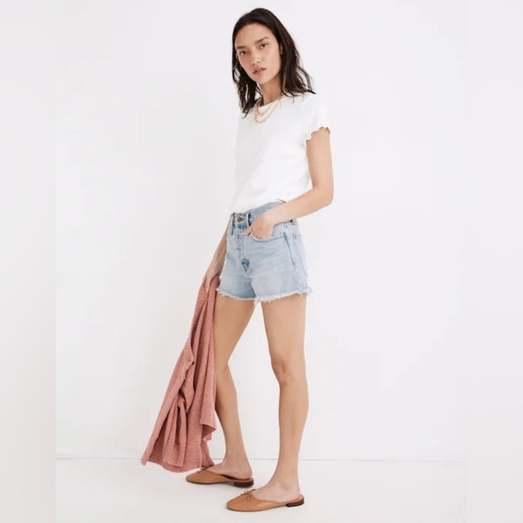 Madewell Relaxed Denim Shorts Cut Off Denim Shorts Raw Hem Size 26 - Picture 12 of 12